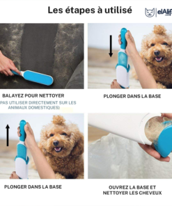 Brosse adhésive pour les poils des animaux elAlif
